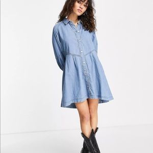 Free People Hannah Denim Mini Dress Sz XL